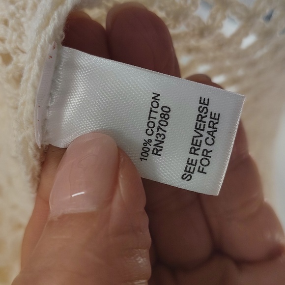 Cato Cream Crochet Sheer Top Size XL - Picture 7 of 9